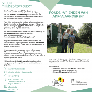 Fonds “Vrienden van ADR-Vlaanderen”